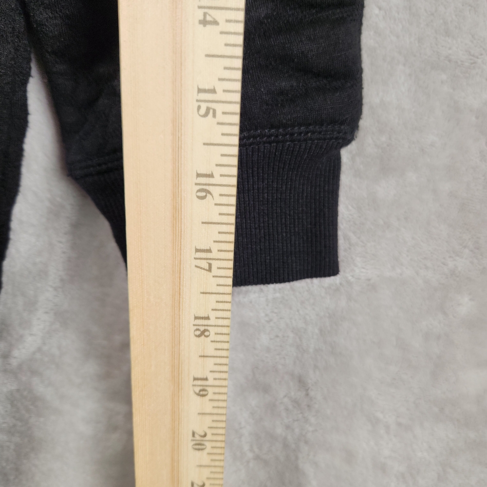 La Classe Couture Black Textured Mini Sweatshirt Dress S Faux Leather Details - Picture 7 of 11